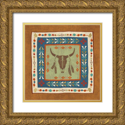 Southwest at Heart Tile IV Gold Ornate Wood Framed Art Print with Double Matting by Charron, Veronique