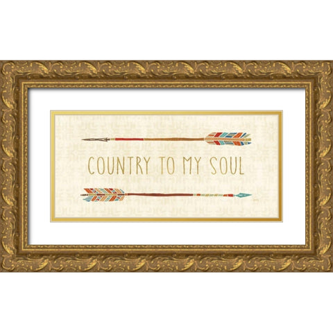 Southwest at Heart X Gold Ornate Wood Framed Art Print with Double Matting by Charron, Veronique