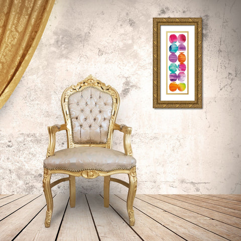 Spring Dots Panel I Gold Ornate Wood Framed Art Print with Double Matting by DeNeige, Elyse