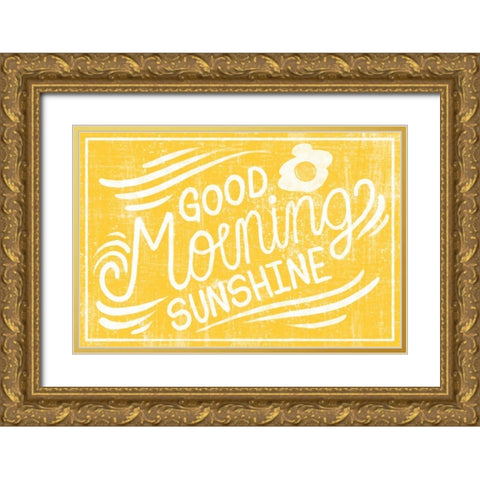Good Morning Sunshine Gold Ornate Wood Framed Art Print with Double Matting by Hilsaca, Cleonique