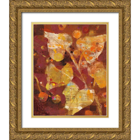 Heart Shaped Leaves I Gold Ornate Wood Framed Art Print with Double Matting by Hristova, Albena