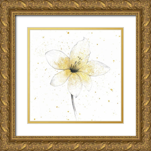 Gilded Graphite Floral II Gold Ornate Wood Framed Art Print with Double Matting by Tillmon, Avery
