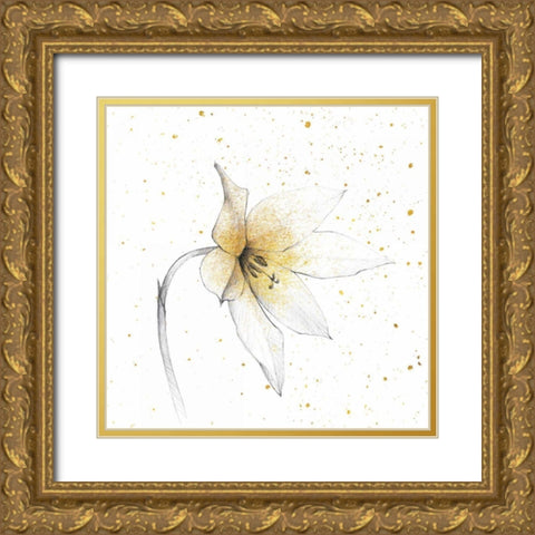 Gilded Graphite Floral VIII Gold Ornate Wood Framed Art Print with Double Matting by Tillmon, Avery