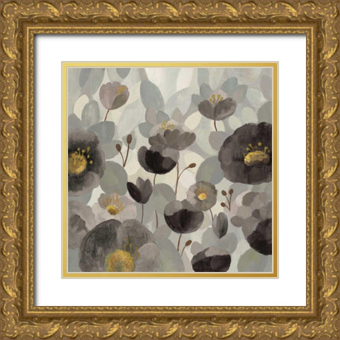 Morning Bloom Greige Gold Ornate Wood Framed Art Print with Double Matting by Vassileva, Silvia