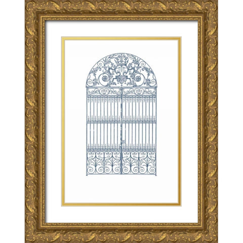 English Garden I Gold Ornate Wood Framed Art Print with Double Matting by Wild Apple Portfolio