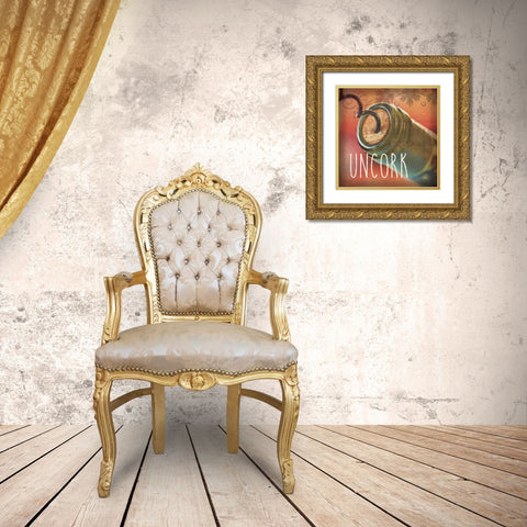 Wine Collage IX Gold Ornate Wood Framed Art Print with Double Matting by Pela Studio