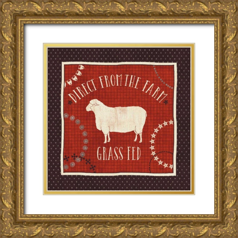 Little Red Farm IV Gold Ornate Wood Framed Art Print with Double Matting by Charron, Veronique