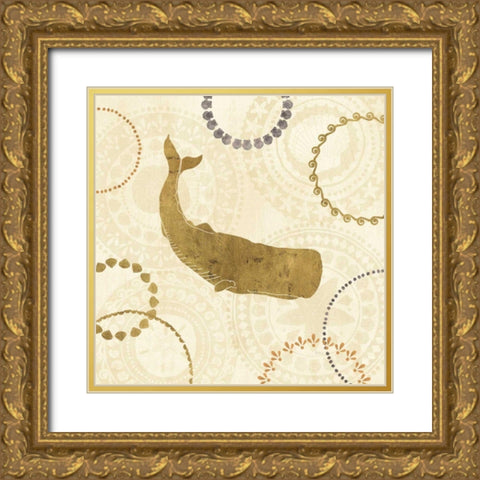 Undersea Gold III Gold Ornate Wood Framed Art Print with Double Matting by Charron, Veronique