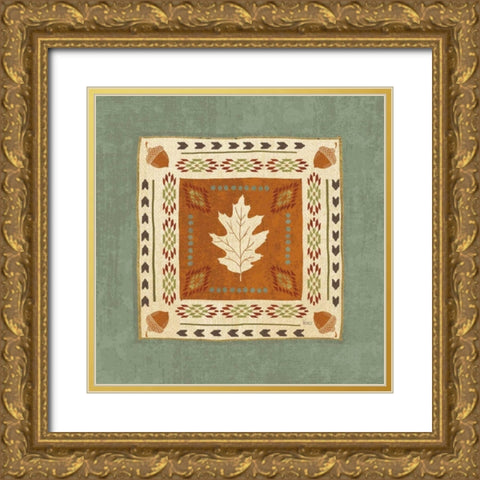 Lodge Resort Tile I Gold Ornate Wood Framed Art Print with Double Matting by Charron, Veronique