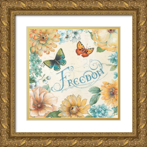 Butterfly Bloom III Gold Ornate Wood Framed Art Print with Double Matting by Brissonnet, Daphne