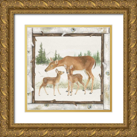 Family Cabin II Gold Ornate Wood Framed Art Print with Double Matting by Grove, Beth