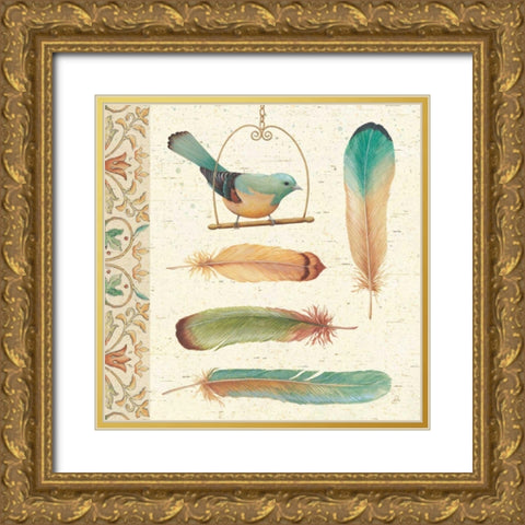 Feather Tales I Gold Ornate Wood Framed Art Print with Double Matting by Brissonnet, Daphne