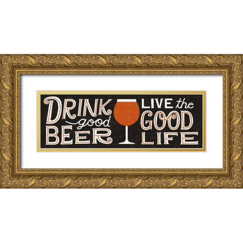Craft Beer V Gold Ornate Wood Framed Art Print with Double Matting by Mullan, Michael