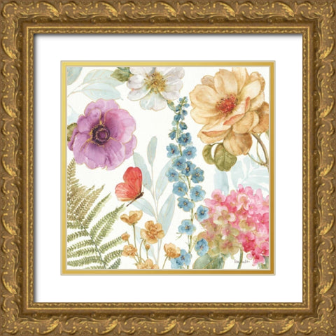 Rainbow Seeds Flowers III Gold Ornate Wood Framed Art Print with Double Matting by Audit, Lisa