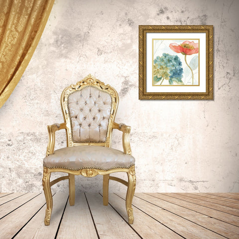 Rainbow Seeds Flowers IV Gold Ornate Wood Framed Art Print with Double Matting by Audit, Lisa