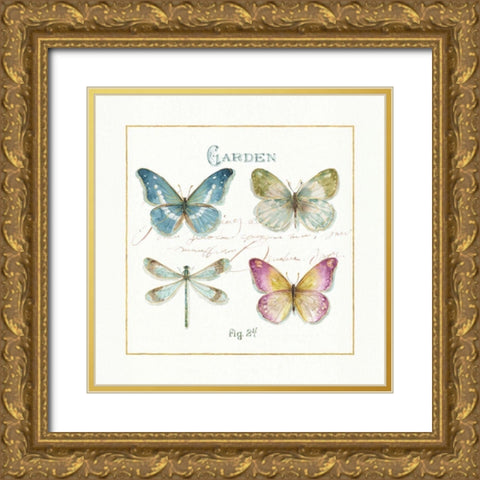 Rainbow Seeds Butterflies IV Gold Ornate Wood Framed Art Print with Double Matting by Audit, Lisa