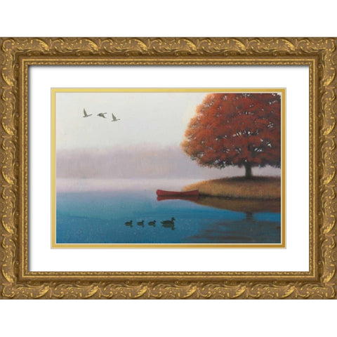 Early in the Morning Gold Ornate Wood Framed Art Print with Double Matting by Wiens, James