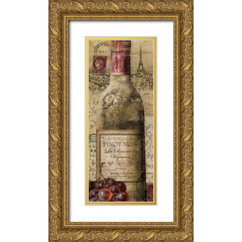 European Wines II Gold Ornate Wood Framed Art Print with Double Matting by Charron, Veronique