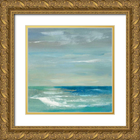 Early Morning Waves I Gold Ornate Wood Framed Art Print with Double Matting by Vassileva, Silvia