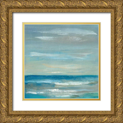 Early Morning Waves II Gold Ornate Wood Framed Art Print with Double Matting by Vassileva, Silvia