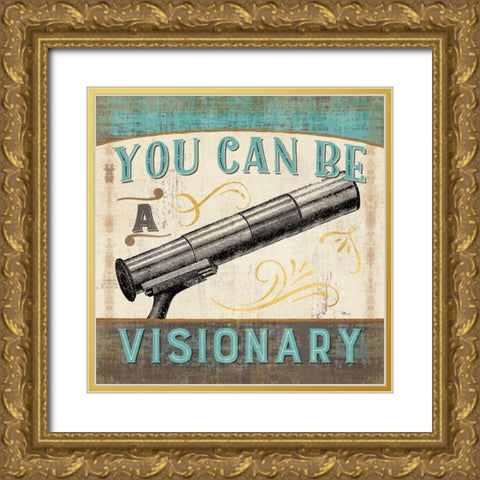 A Great Journey VII Gold Ornate Wood Framed Art Print with Double Matting by Pela Studio