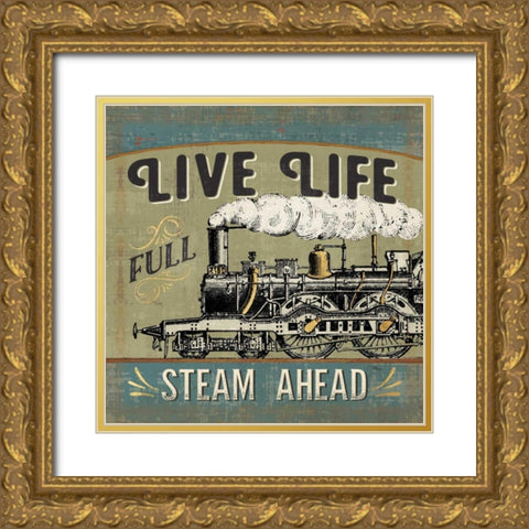 A Great Journey XII Gold Ornate Wood Framed Art Print with Double Matting by Pela Studio