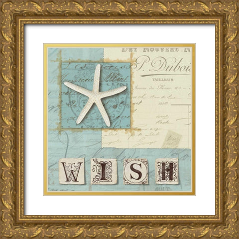 Beach Journal II Gold Ornate Wood Framed Art Print with Double Matting by Wild Apple Portfolio