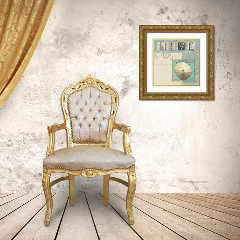 Beach Journal III Gold Ornate Wood Framed Art Print with Double Matting by Wild Apple Portfolio