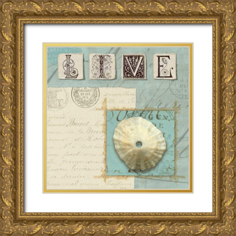 Beach Journal III Gold Ornate Wood Framed Art Print with Double Matting by Wild Apple Portfolio