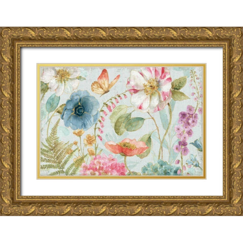 Rainbow Seeds Flowers I Gray Gold Ornate Wood Framed Art Print with Double Matting by Audit, Lisa