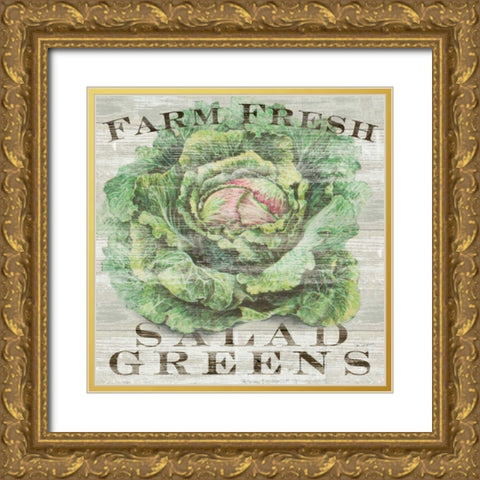 Farm Fresh Greens Gold Ornate Wood Framed Art Print with Double Matting by Schlabach, Sue