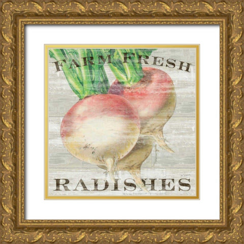 Farm Fresh Radishes Gold Ornate Wood Framed Art Print with Double Matting by Schlabach, Sue