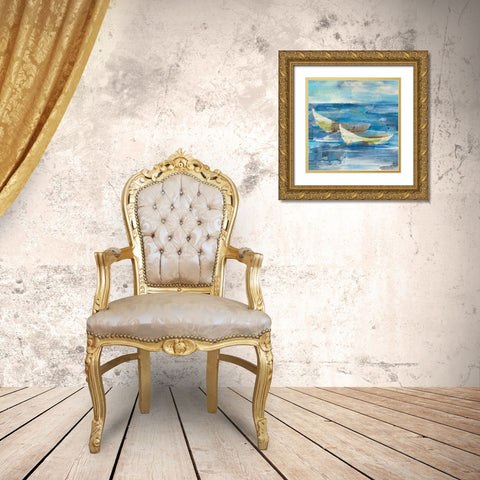 Mooring for the Day v.2 Gold Ornate Wood Framed Art Print with Double Matting by Hristova, Albena