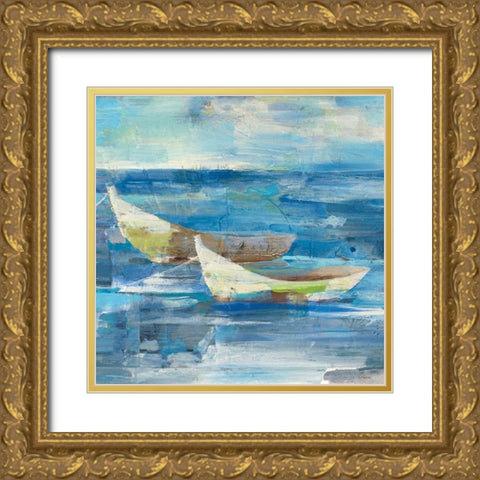 Mooring for the Day v.2 Gold Ornate Wood Framed Art Print with Double Matting by Hristova, Albena