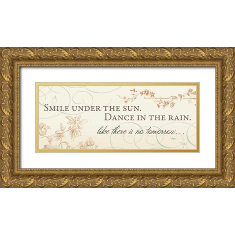 Smile Under the Sun Gold Ornate Wood Framed Art Print with Double Matting by Pela