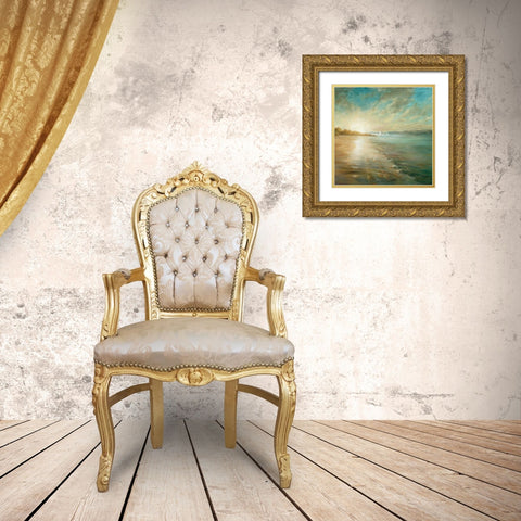 Coastal Glow Crop Gold Ornate Wood Framed Art Print with Double Matting by Nai, Danhui