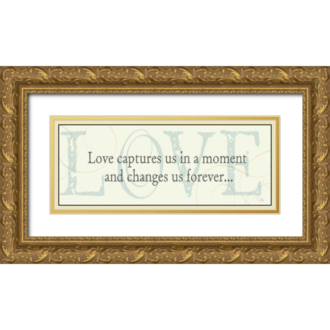 Love Captures Us Gold Ornate Wood Framed Art Print with Double Matting by Pela