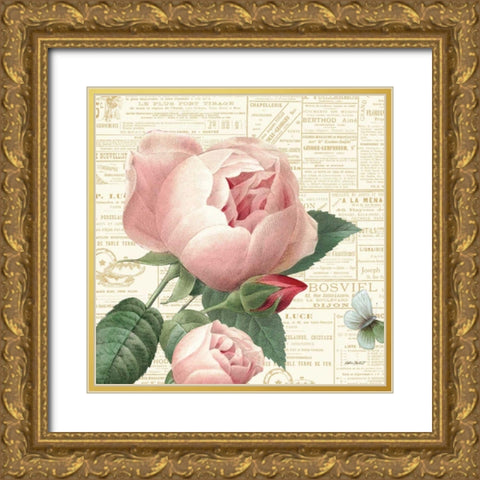 Roses in Paris V Gold Ornate Wood Framed Art Print with Double Matting by Pertiet, Katie