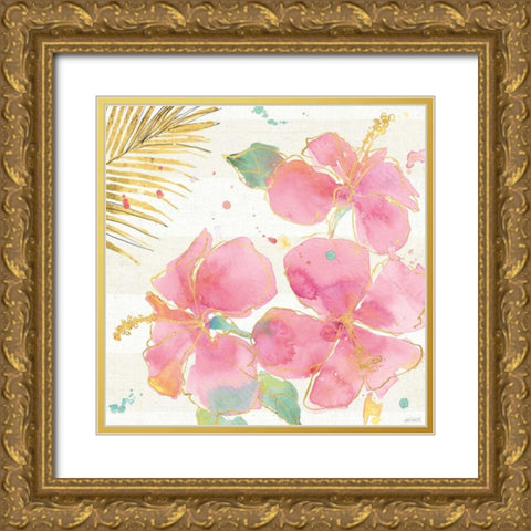 Flamingo Fever VII Gold Ornate Wood Framed Art Print with Double Matting by Tavoletti, Anne