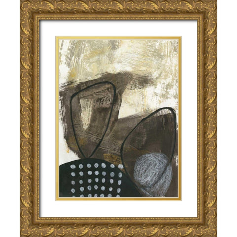 Black and White I Gold Ornate Wood Framed Art Print with Double Matting by Davies, Jane