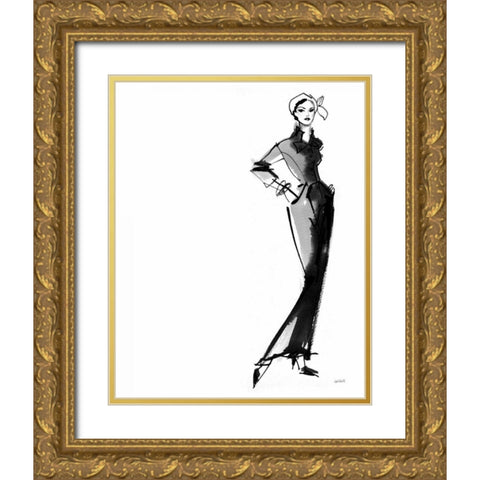 Fifties Fashion III Gold Ornate Wood Framed Art Print with Double Matting by Tavoletti, Anne