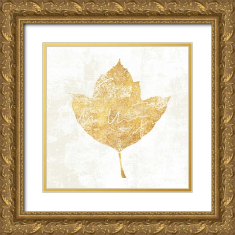 Bronzed Leaf I Gold Ornate Wood Framed Art Print with Double Matting by Schlabach, Sue