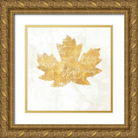 Bronzed Leaf IV Gold Ornate Wood Framed Art Print with Double Matting by Schlabach, Sue