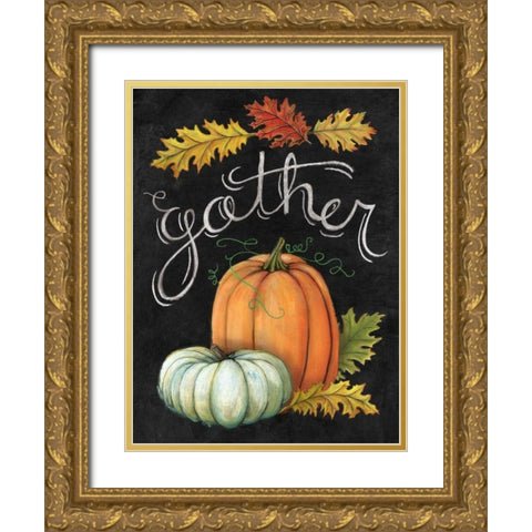 Autumn Harvest III Gold Ornate Wood Framed Art Print with Double Matting by Urban, Mary