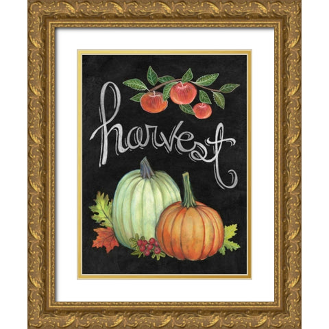 Autumn Harvest IV Gold Ornate Wood Framed Art Print with Double Matting by Urban, Mary