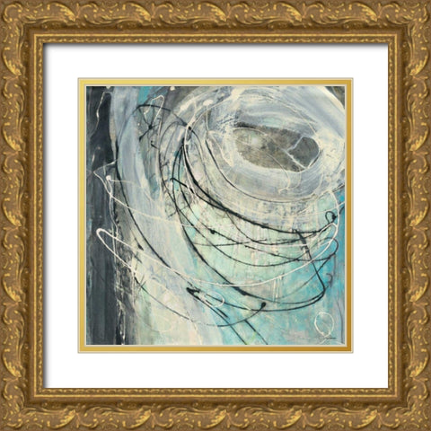 Twister Gold Ornate Wood Framed Art Print with Double Matting by Hristova, Albena
