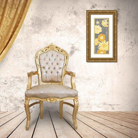 Cloisonne Beauty I Gray Gold Ornate Wood Framed Art Print with Double Matting by Novak, Shirley