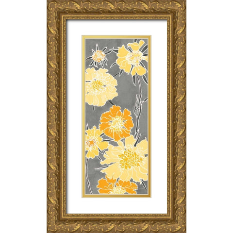 Cloisonne Beauty I Gray Gold Ornate Wood Framed Art Print with Double Matting by Novak, Shirley