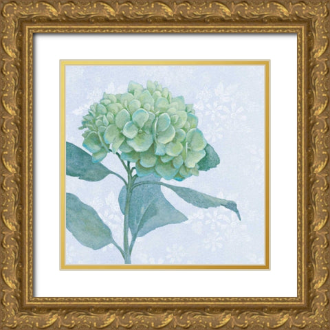 Blue Hydrangea I Gold Ornate Wood Framed Art Print with Double Matting by Grove, Beth