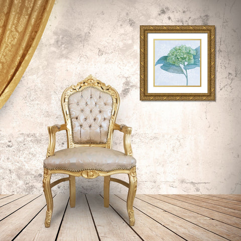 Blue Hydrangea II Gold Ornate Wood Framed Art Print with Double Matting by Grove, Beth